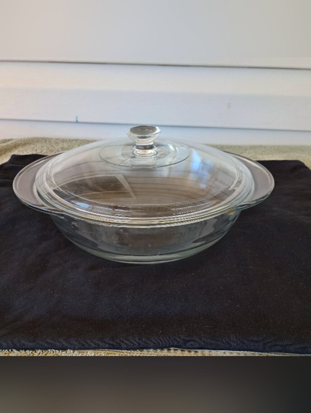 Vintage Anchor Hocking Ovenware 2 Quart Covered Glass Casserole Dish w/Lid